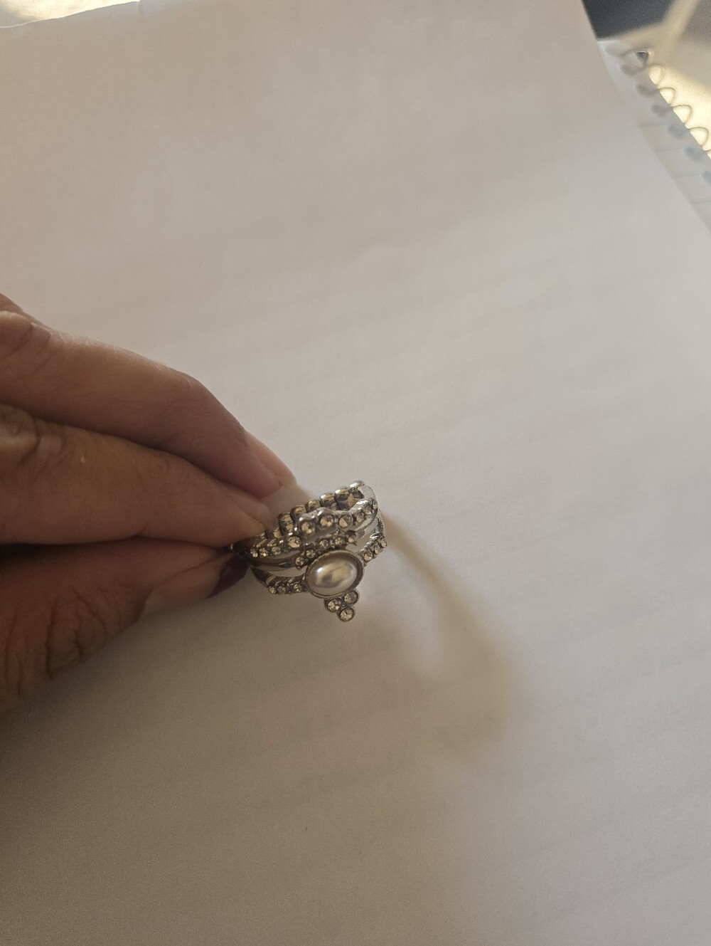Paparazzi Silver Pearl Rung